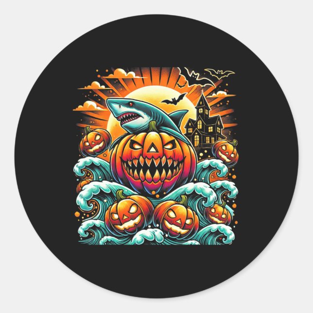 Adesivo Redondo Shark Halloween (Frente)