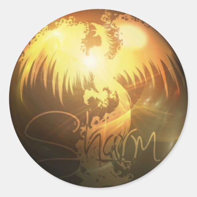 Adesivo Redondo Sharm Phoenix Stickers (Frente)
