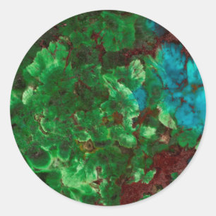 Adesivo Redondo Shattuckita com Lacado Verde