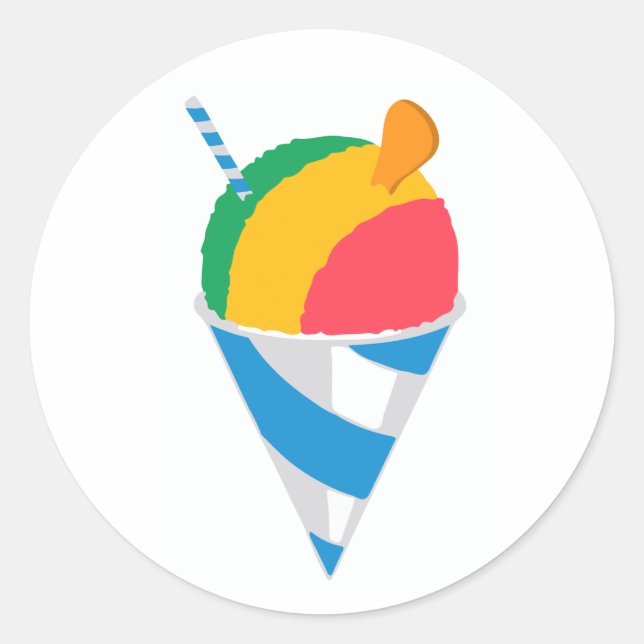 Adesivo Redondo Shave Ice Cone Rainbow (Frente)