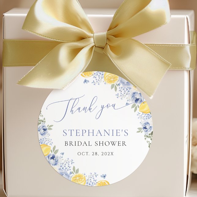 Adesivo Redondo She Found Her Main Squeeze Lemon Bridal Shower (Criador carregado)