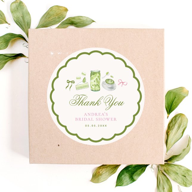 Adesivo Redondo She Found Her Perfect Matcha Bridal Shower Favor (Criador carregado)
