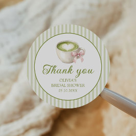 Adesivo Redondo She Found Her Perfect Matcha Green Bridal Shower