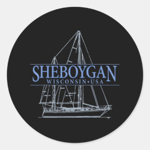 Adesivo Redondo Sheboygan Wisconsin Vela Vintage
