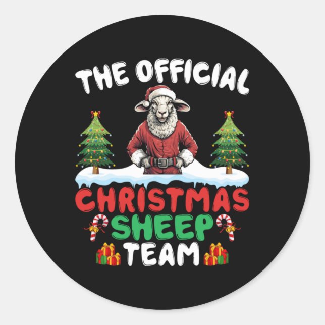 Adesivo Redondo Sheep Lover Xmas Lights Christmas Tree Christmas S (Frente)