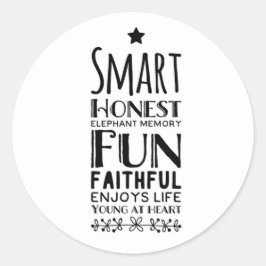 Adesivo Redondo Sheffey Acronym com uma estrela