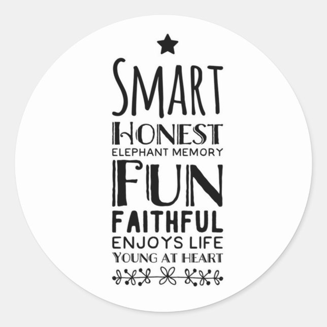 Adesivo Redondo Sheffey Acronym com uma estrela (Frente)