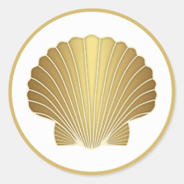 Adesivo Redondo Shell Elegante Dourado
