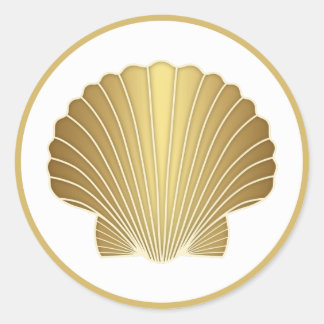 Adesivo Redondo Shell Elegante Dourado