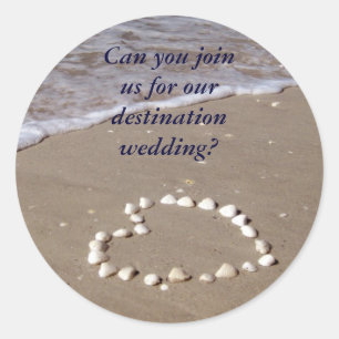 Adesivo Redondo Shell Heart na praia Sandy