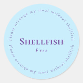 Adesivo Redondo Shellfish Free Request Sticker, Light blue, Purple