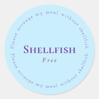 Adesivo Redondo Shellfish Free Request Sticker, Light blue, Purple