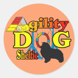 Adesivo Redondo Sheltie Agilidade Shetland Sheepdog Gifs