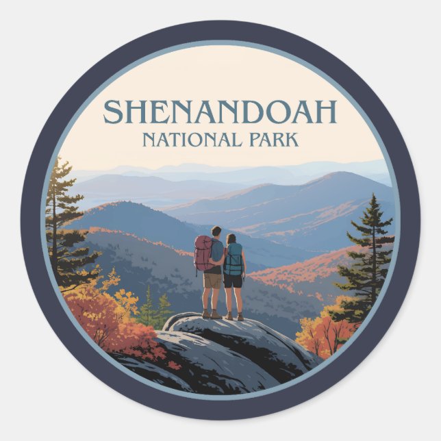 Adesivo Redondo Shenandoah National Park Virginia (Frente)