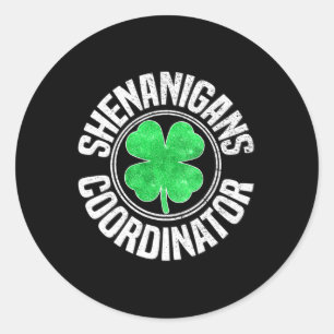 Adesivo Redondo Shenanigans Coordenador Dia de São Patrício Shamro