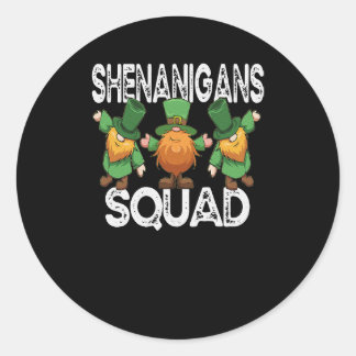 Adesivo Redondo Shenanigans Squad Dia de São Patrício Gnomo Shamro