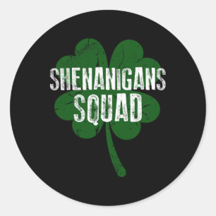 Adesivo Redondo Shenanigans Squad Saint Patricks Day
