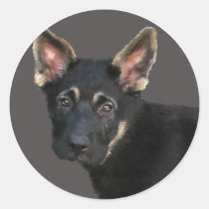 Adesivo Redondo Shepard Puppy-Pastels