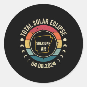 Adesivo Redondo Sheridan Total Solar Eclipse 2024 abril 04.08.24
