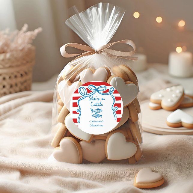 Adesivo Redondo She's A Catch Bachelorette (Criador carregado)