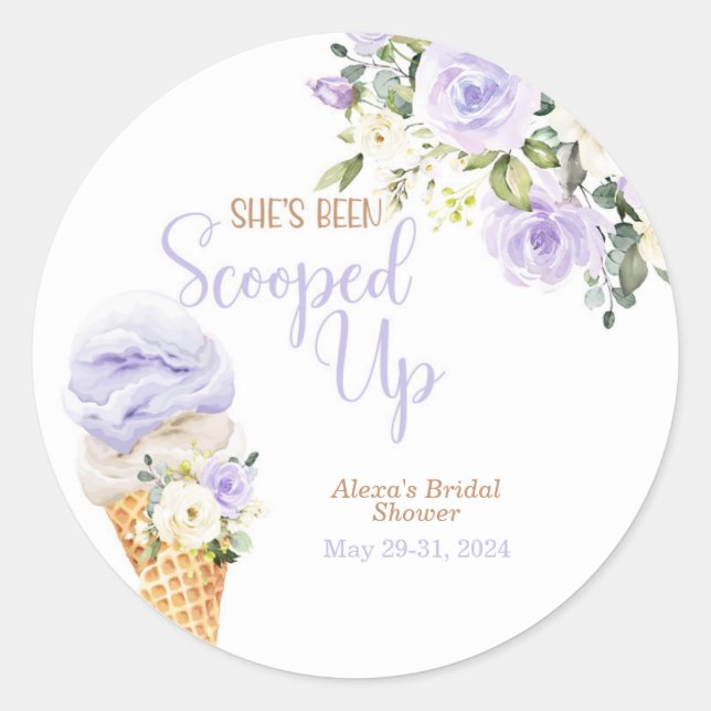 Adesivo Redondo She's Been Scooped Up (Purple) Custom  (Frente)