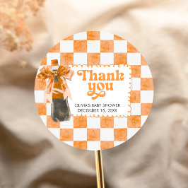 Adesivo Redondo She's Ready to Pop Baby Shower