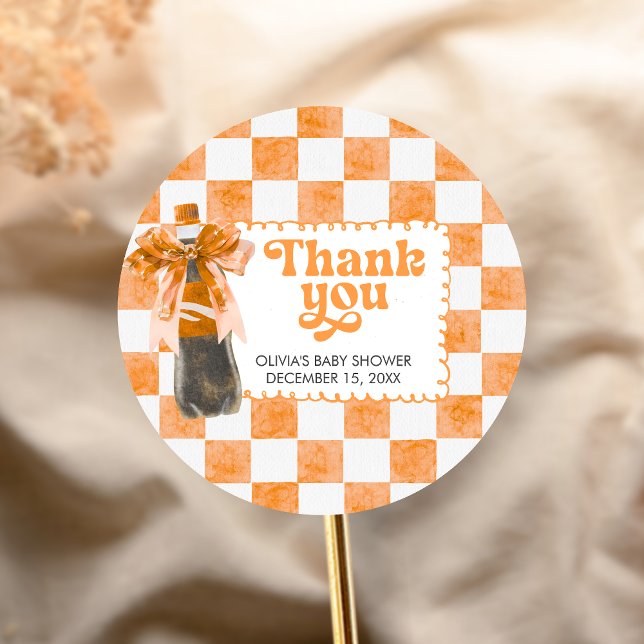 Adesivo Redondo She's Ready to Pop Baby Shower (Cola Baby Shower Sticker)