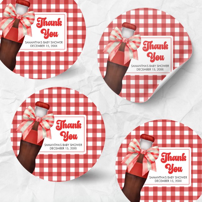 Adesivo Redondo She's Ready to Pop Baby Shower (She's Ready to Pop Cola Baby Shower Sticker)