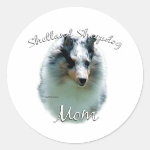 Adesivo Redondo Shetland Sheepdog (Merle) Mãe 2