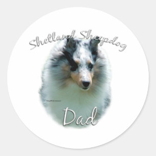 Adesivo Redondo Shetland Sheepdog (Merle) Pai 2