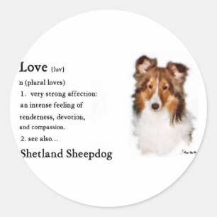 Adesivo Redondo Shetland Sheepdog Sheltie Gifs