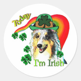 Adesivo Redondo Shetland Sheepdog St Patricks