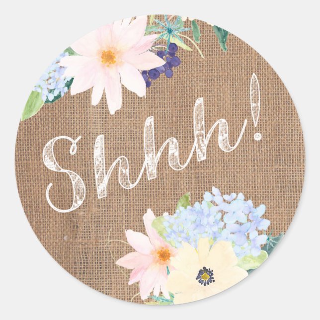 Adesivo Redondo Shh! Selos do envelope do laço de serapilheira (Frente)