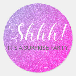 Adesivo Redondo Shhh! Aniversário de Festa de aniversário Surpresa
