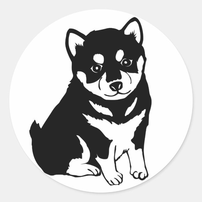 Adesivo Redondo Shiba Inu Cuppy Art (Frente)