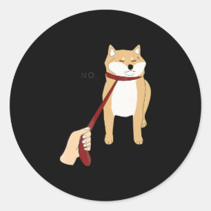 Adesivo Redondo Shiba inu   design engraçada para cães não