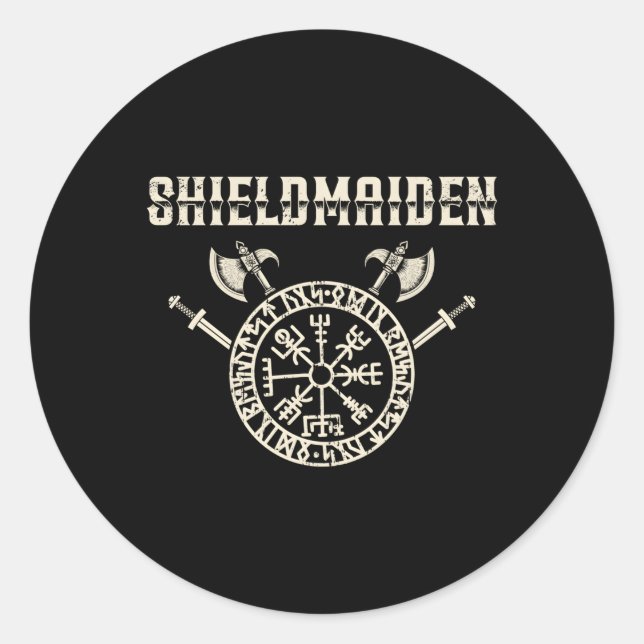 Adesivo Redondo Shieldmaid Valkyrie Shieldmaiden Fan (Frente)