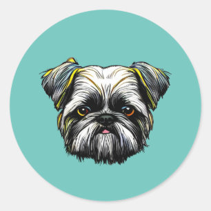 Adesivo Redondo Shih Tzu