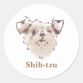 Adesivo Redondo Shih-tzu