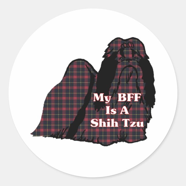 Adesivo Redondo Shih Tzu BFF Sticker (Frente)