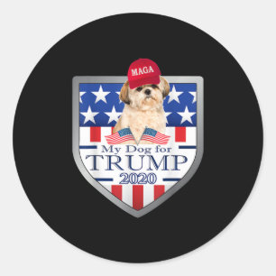 Adesivo Redondo Shih Tzu Lover My Shih Tzu Trump