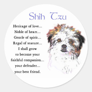 Adesivo Redondo Shih Tzu Lovers
