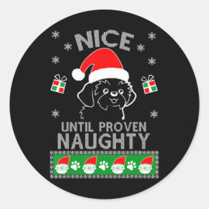 Adesivo Redondo Shih Tzu Nice até o Natal Indecente e Feliz