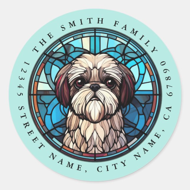Adesivo Redondo Shih Tzu Round Stickers (Frente)