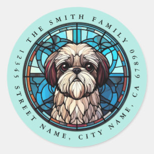 Adesivo Redondo Shih Tzu Round Stickers
