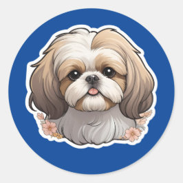 Adesivo Redondo Shih Tzu Sticker