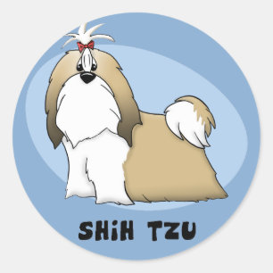 Adesivo Redondo Shih Tzu Stickers