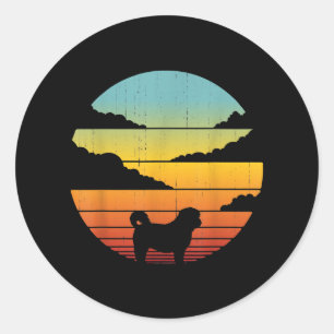 Adesivo Redondo Shih Tzu Style 60s 70s Homens Mulheres Presentes