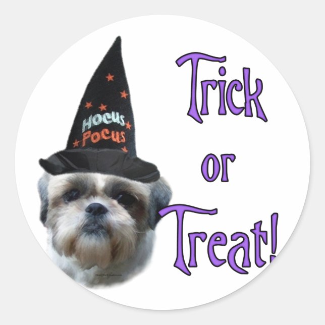 Adesivo Redondo Shih Tzu Trick (Frente)