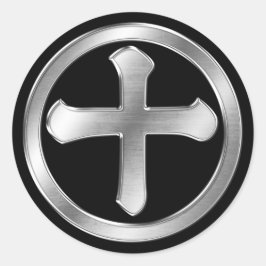 Adesivo Redondo Shimazu Clan Kamon Silver Chrome